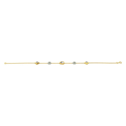 La marque-M White Polki Diamond Chain Bracelet