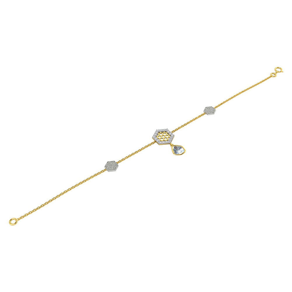 La marque-M White Queen Bee Polki Diamond Bracelet
