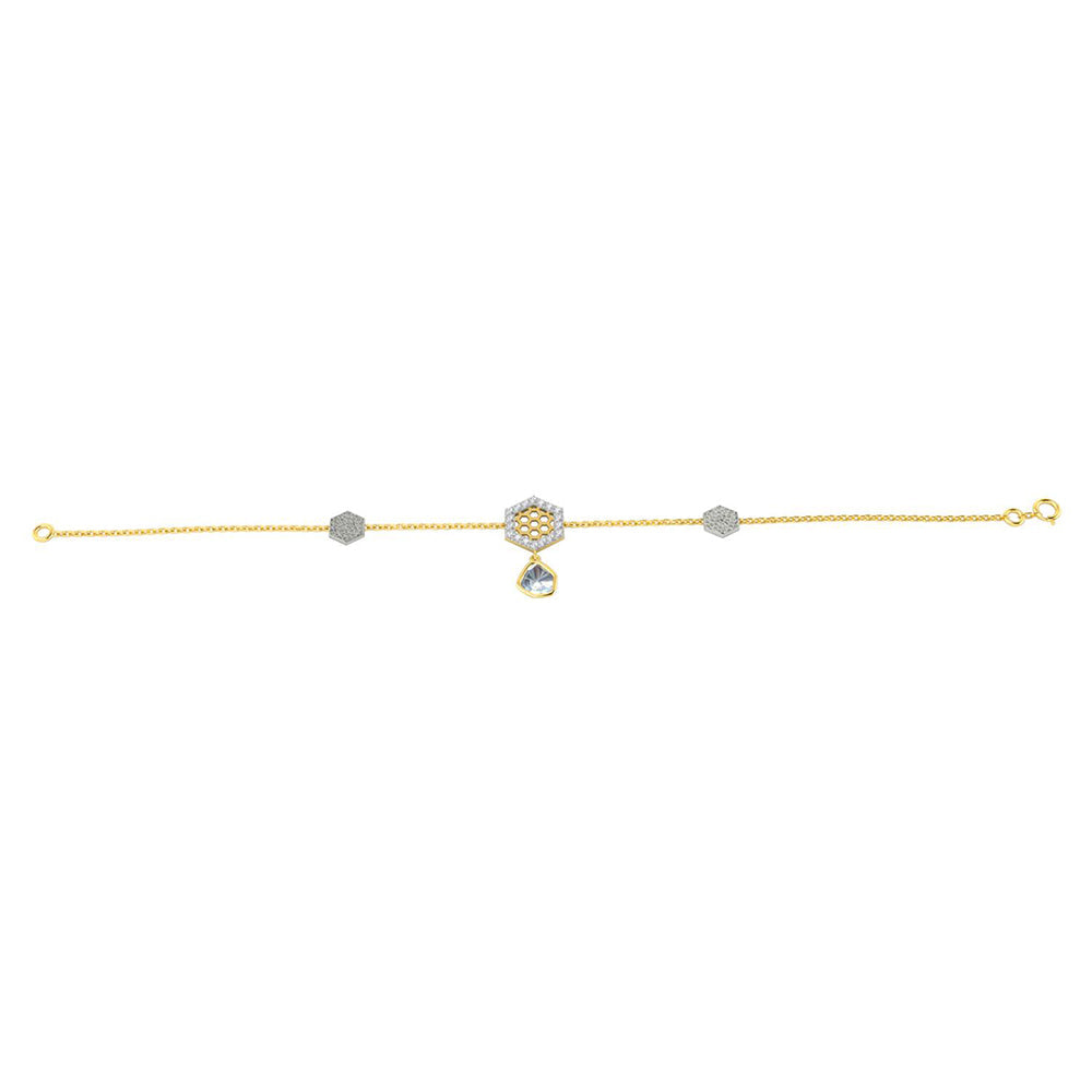 La marque-M White Queen Bee Polki Diamond Bracelet