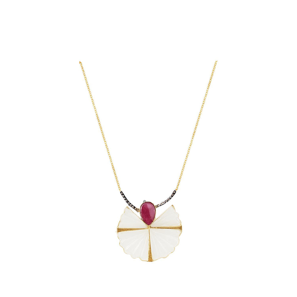 La marque-M White Fan Diamond Necklace