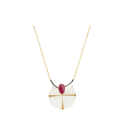 La marque-M White Fan Diamond Necklace