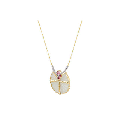 La marque-M White Fan Diamond Necklace
