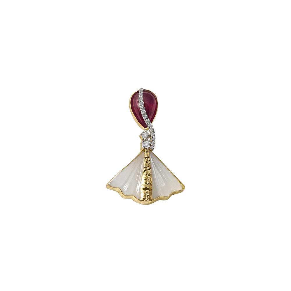 La marque-M Red Leafy Gold Earrings