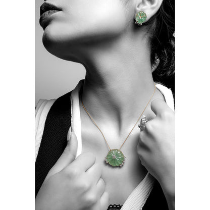 La marque-M Green Melon Diamond Necklace