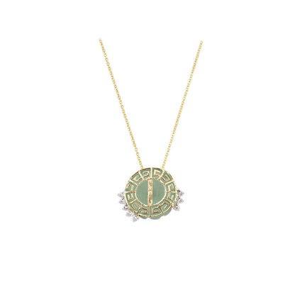 La marque-M Green Melon Diamond Necklace