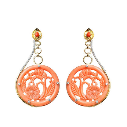 La marque-M Red Love for Flowers Diamond Earrings