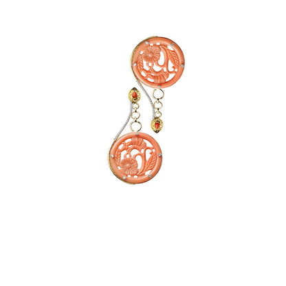 La marque-M Red Love for Flowers Diamond Earrings