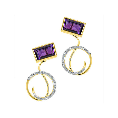 La marque-M Purple Diamond Earrings