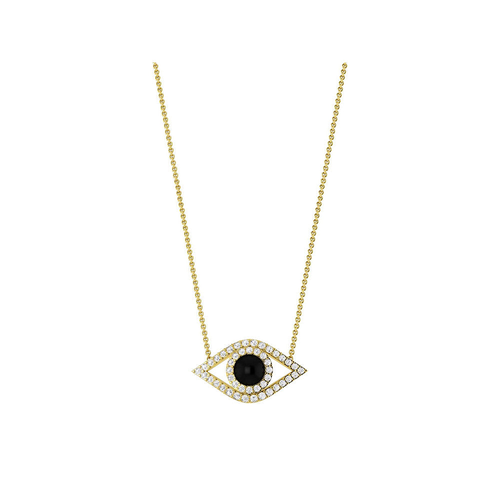 La marque-M Black Evil Eye Diamond Necklace