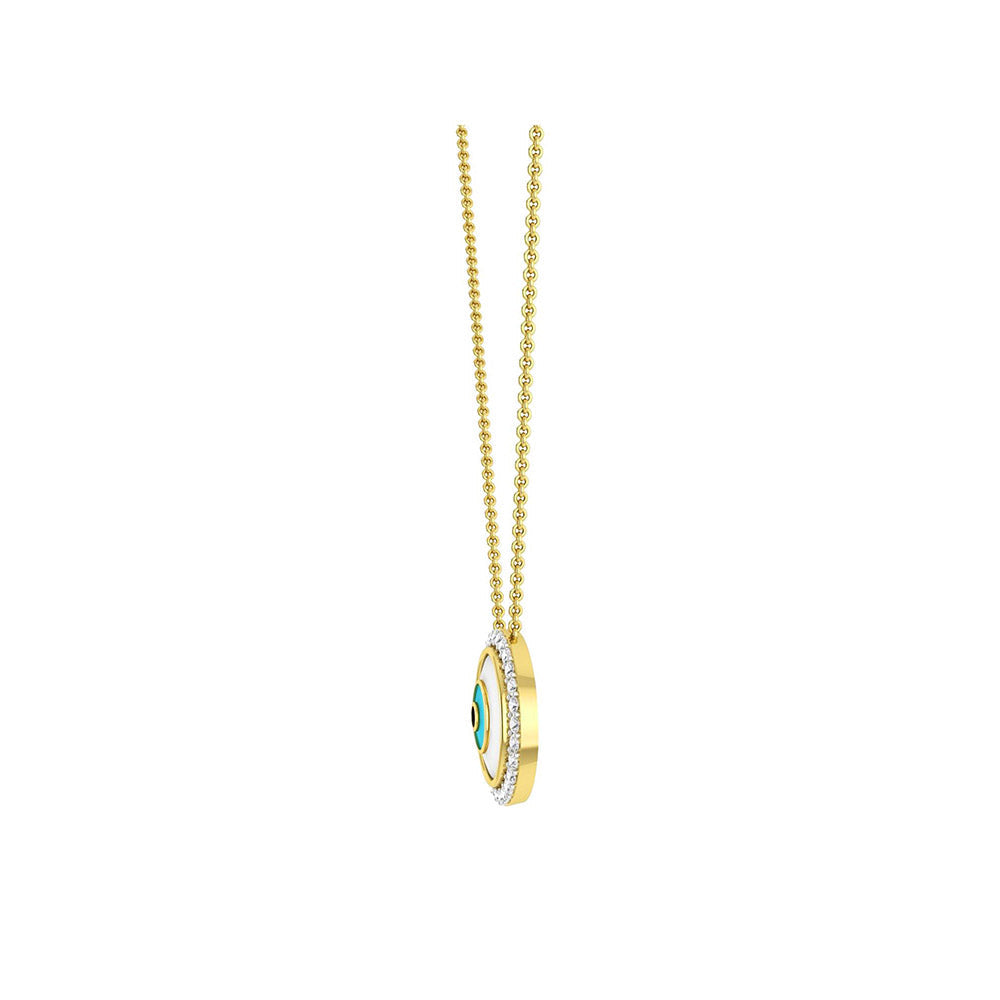 La marque-M White Round Evil Eye Necklace