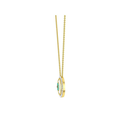La marque-M White Round Evil Eye Necklace