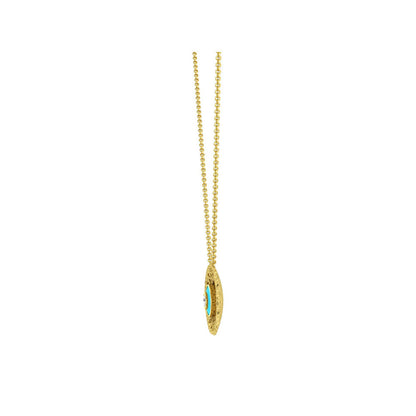 La marque-M White Hammered Evil Eye Necklace