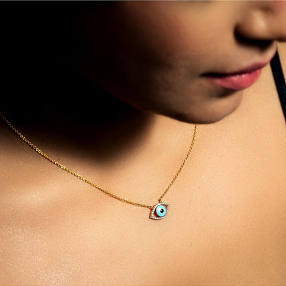 La marque-M Blue Evil Eye Diamond Necklace