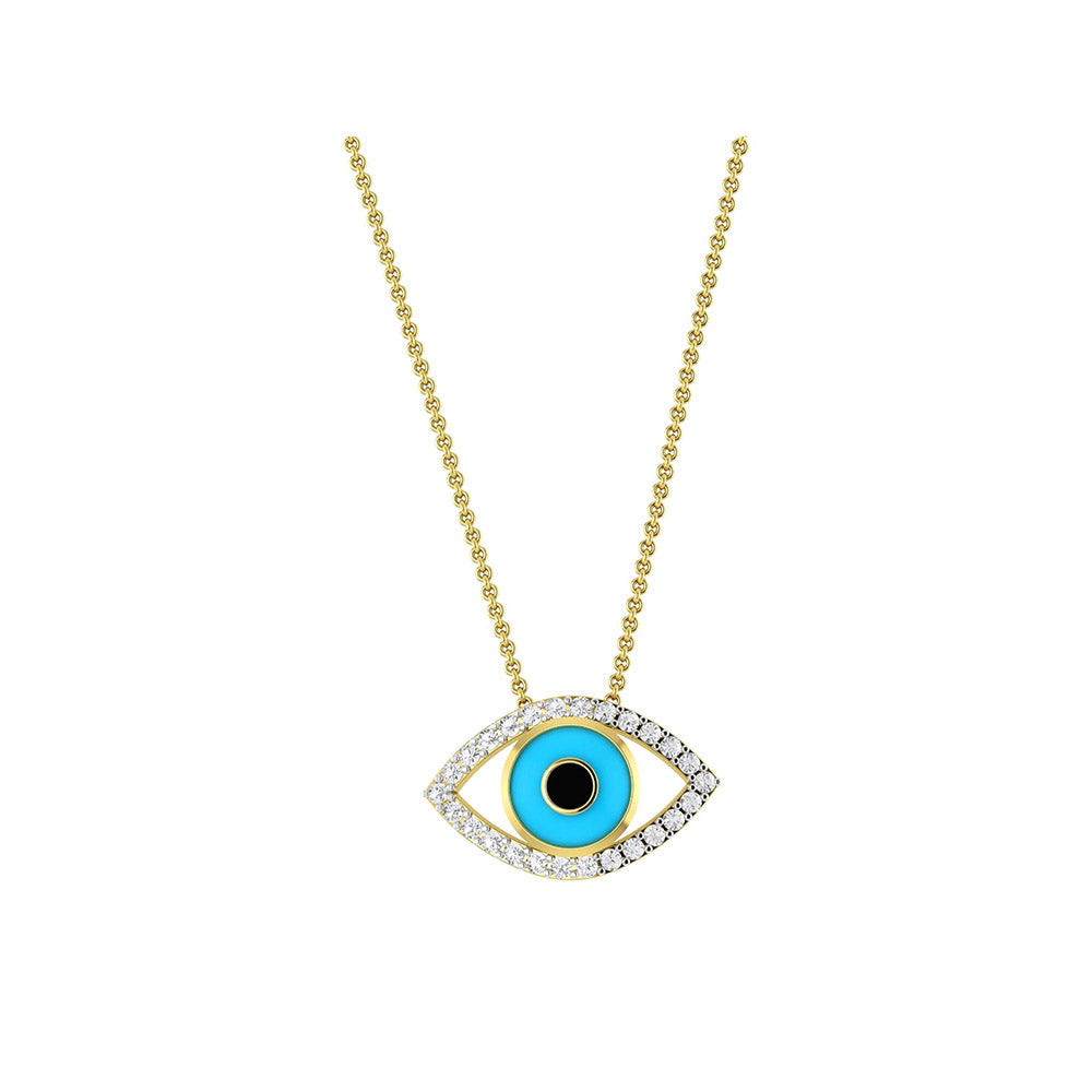 La marque-M Blue Evil Eye Diamond Necklace