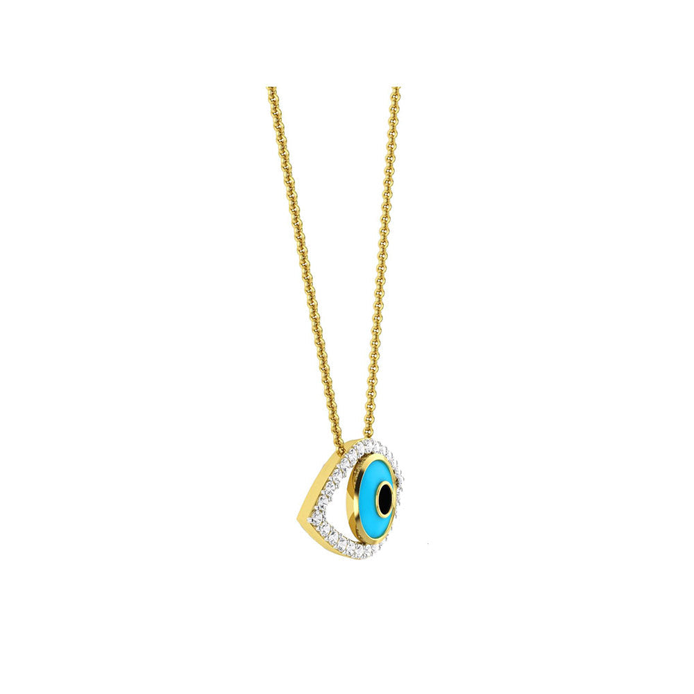 La marque-M Blue Evil Eye Diamond Necklace