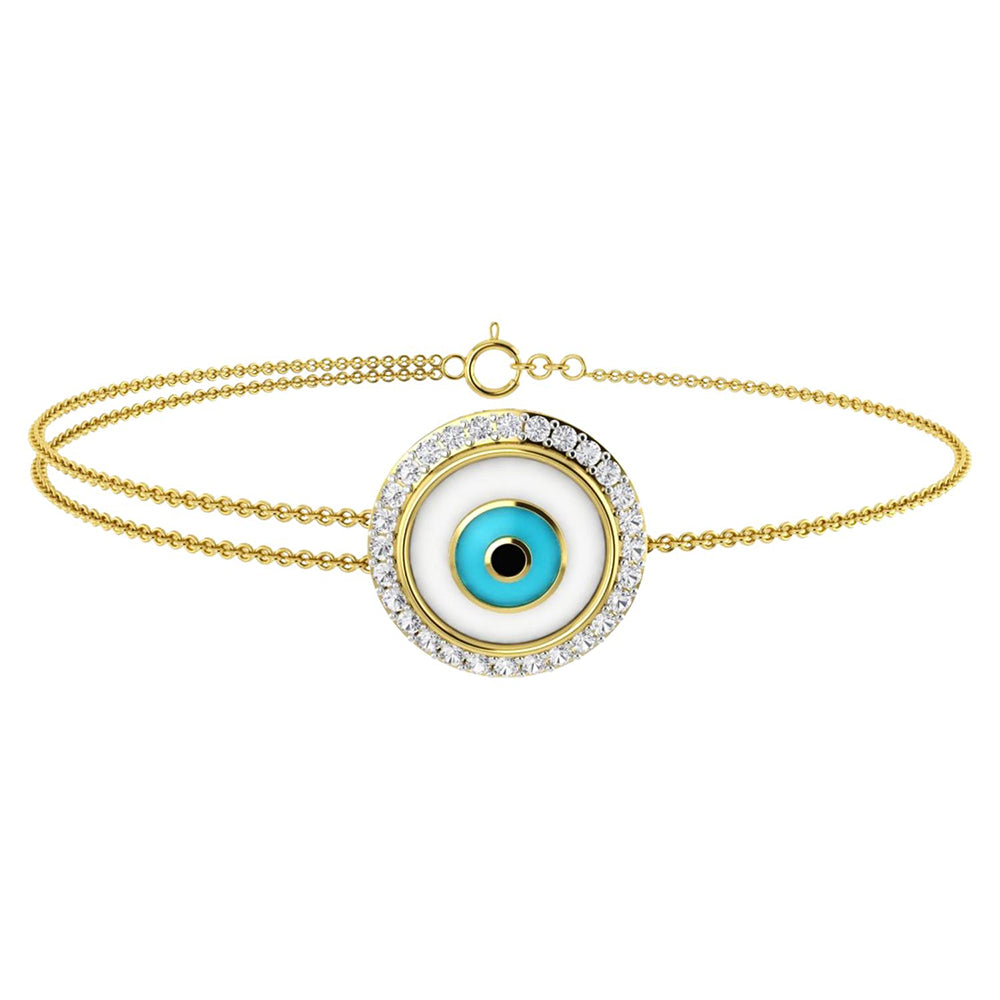 La marque-M Blue Round Evil Eye Bracelet