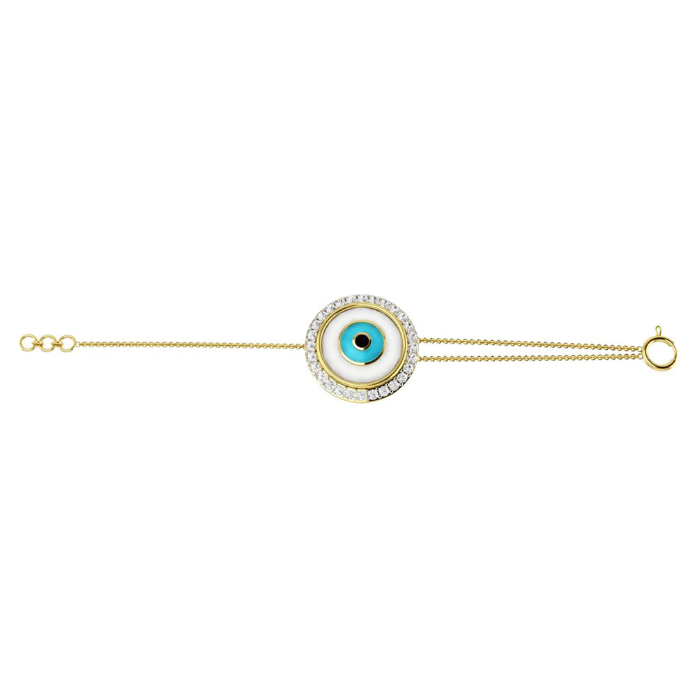 La marque-M Blue Round Evil Eye Bracelet