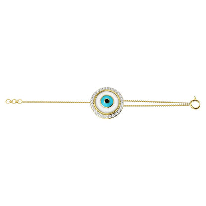 La marque-M Blue Round Evil Eye Bracelet