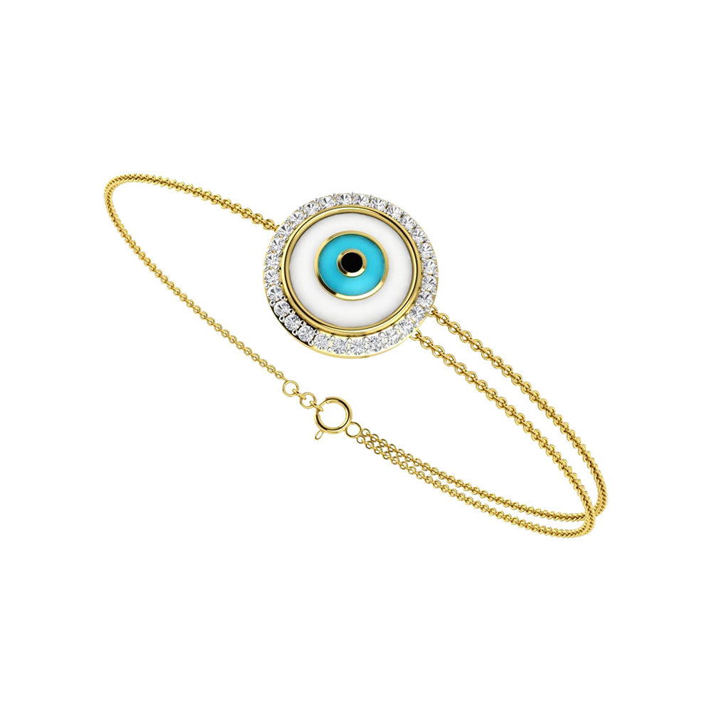 La marque-M Blue Round Evil Eye Bracelet