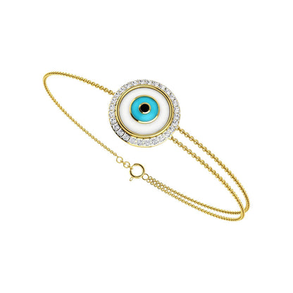 La marque-M Blue Round Evil Eye Bracelet