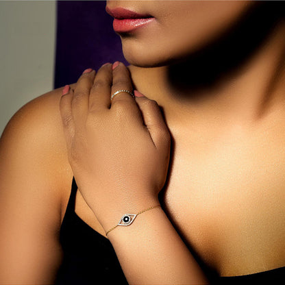 La marque-M Black Evil Eye Diamond Bracelet