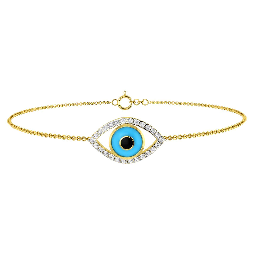 La marque-M Blue Evil Eye Diamond Bracelet