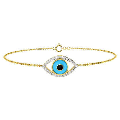 La marque-M Blue Evil Eye Diamond Bracelet