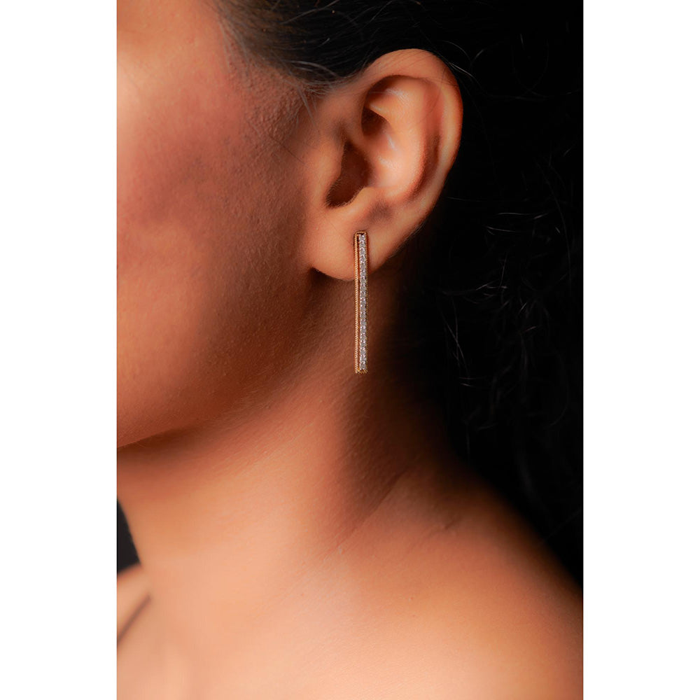 La marque-M White Twig Of Diamond Earrings