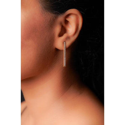 La marque-M White Twig Of Diamond Earrings