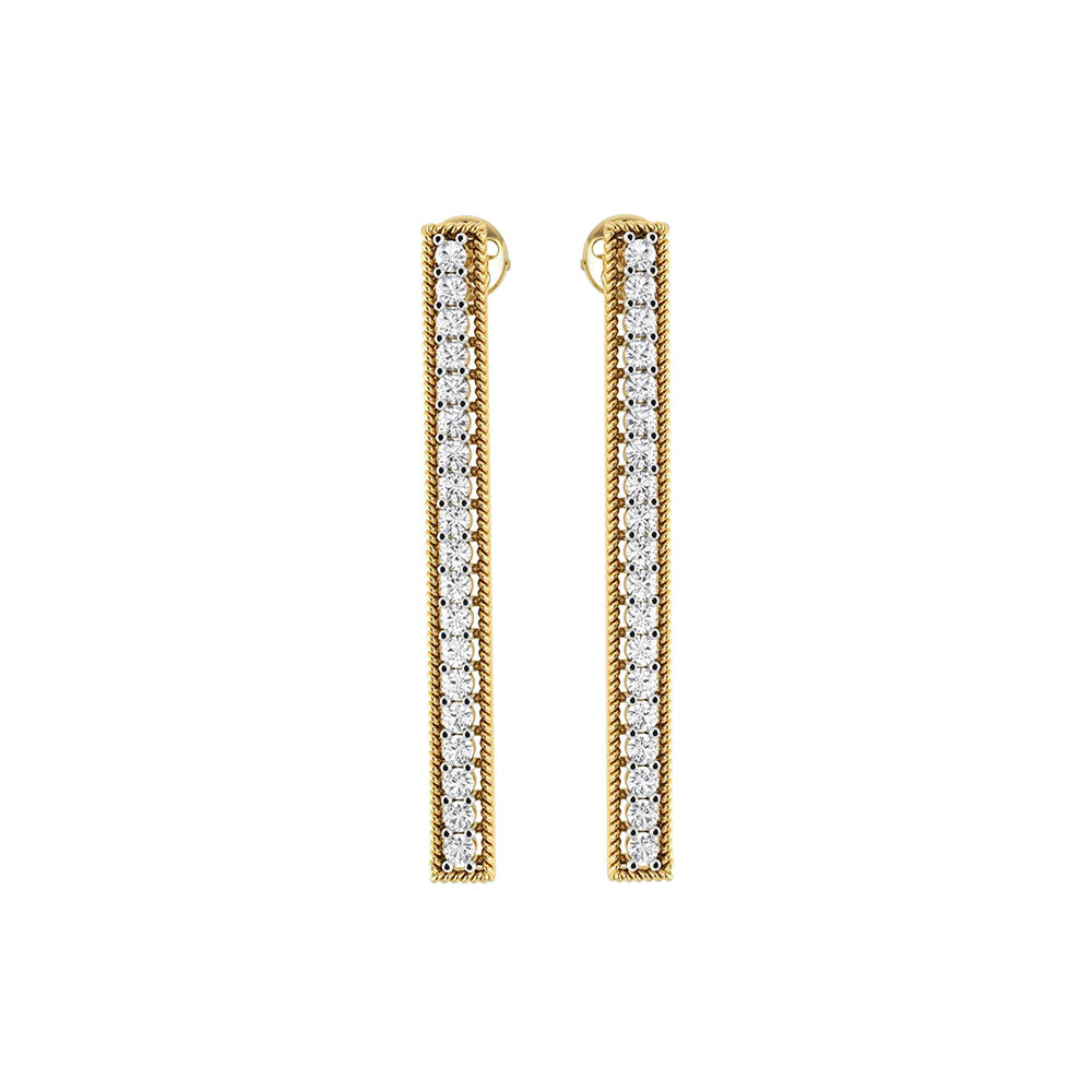 La marque-M White Twig Of Diamond Earrings