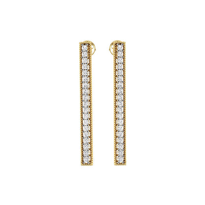 La marque-M White Twig Of Diamond Earrings