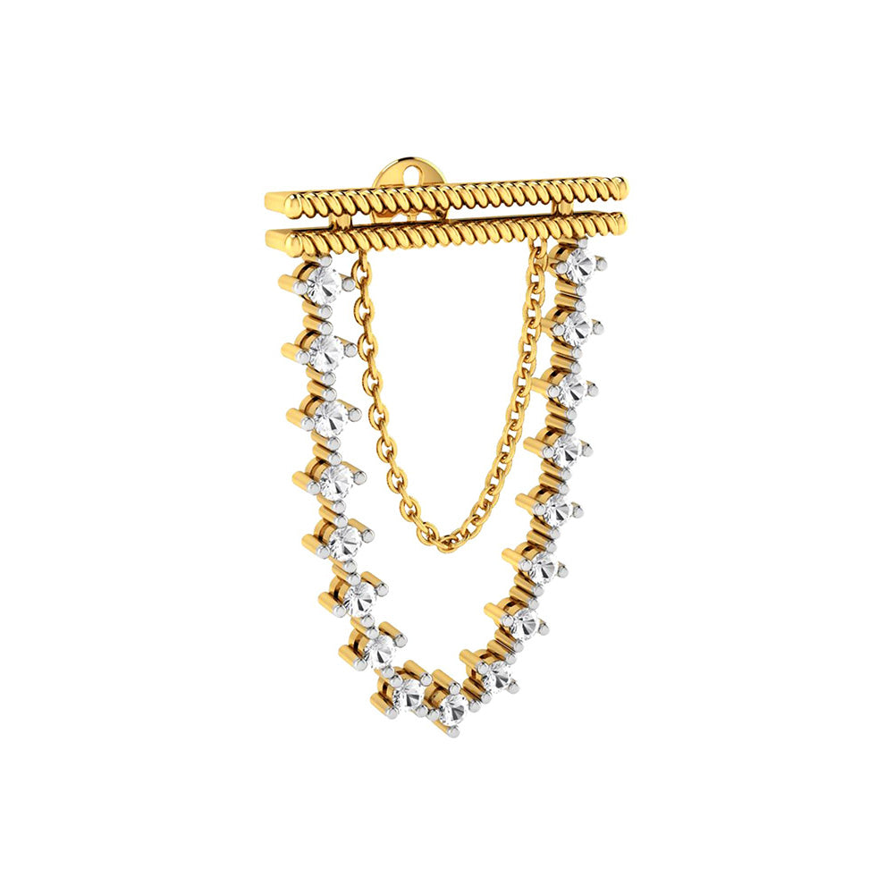 La marque-M White Chain Of Diamond Earrings