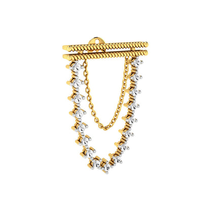 La marque-M White Chain Of Diamond Earrings