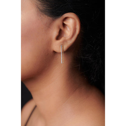 La marque-M White Twisted Diamond Earrings