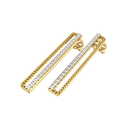 La marque-M White Twisted Diamond Earrings