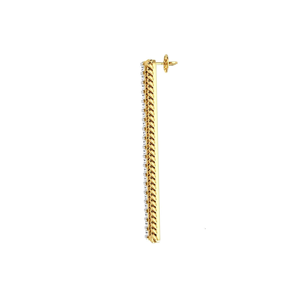 La marque-M White Twisted Diamond Earrings