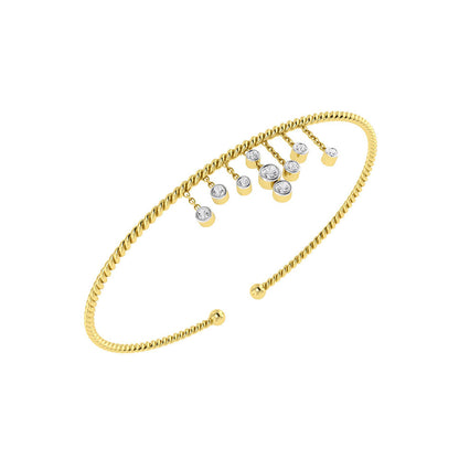 La marque-M White Hanging Diamond Bracelet