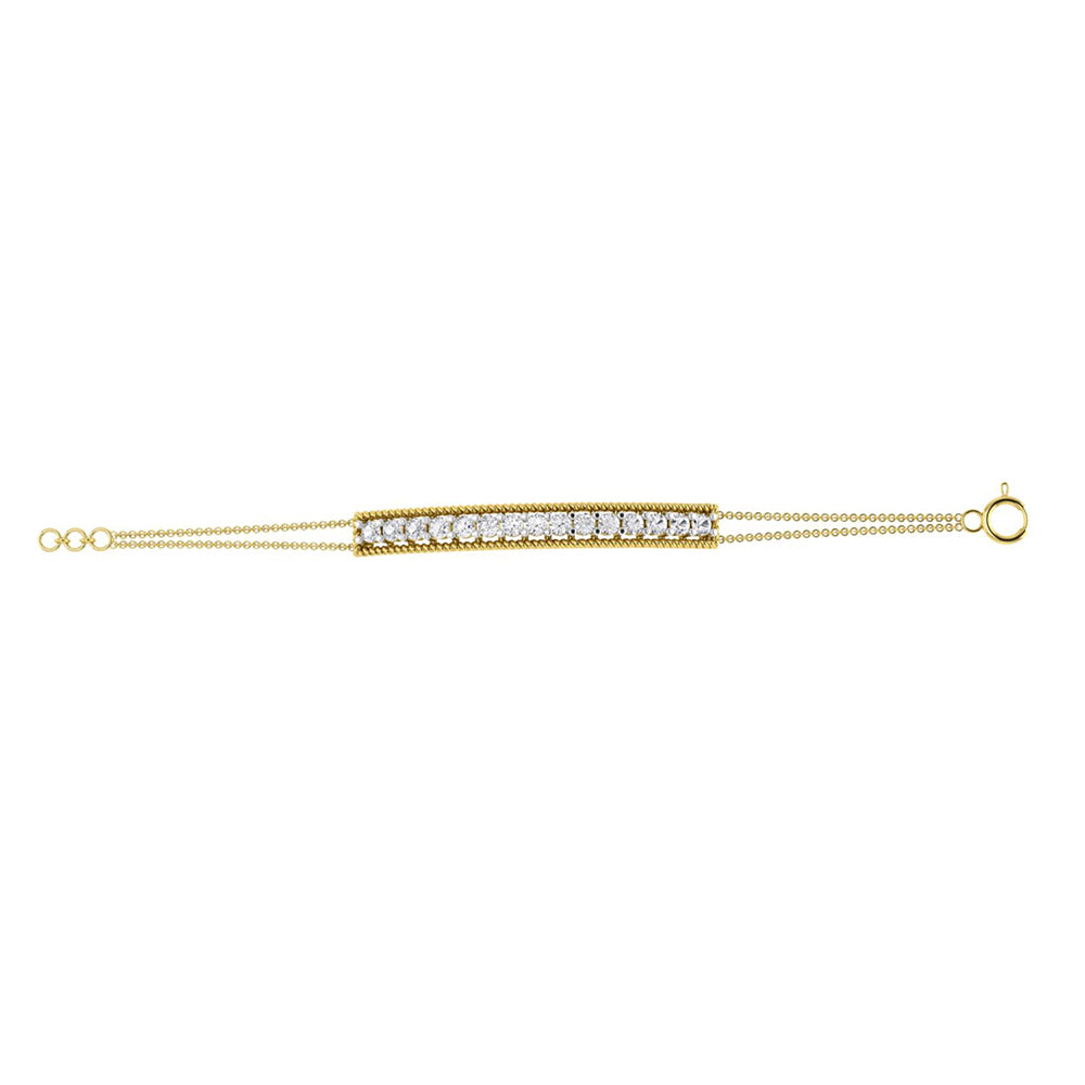 La marque-M White Diamond Bar Wrap Bracelet