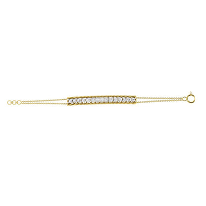 La marque-M White Diamond Bar Wrap Bracelet