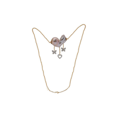 La marque-M White Full Of Love Pearl Diamond Necklace