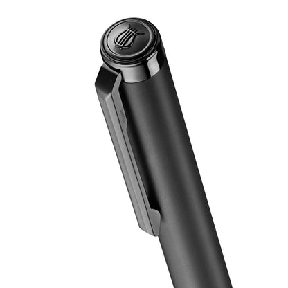 Lapis Bard Contemporary Torque Ballpoint Pen - Matte Black with Shiny Black Trim