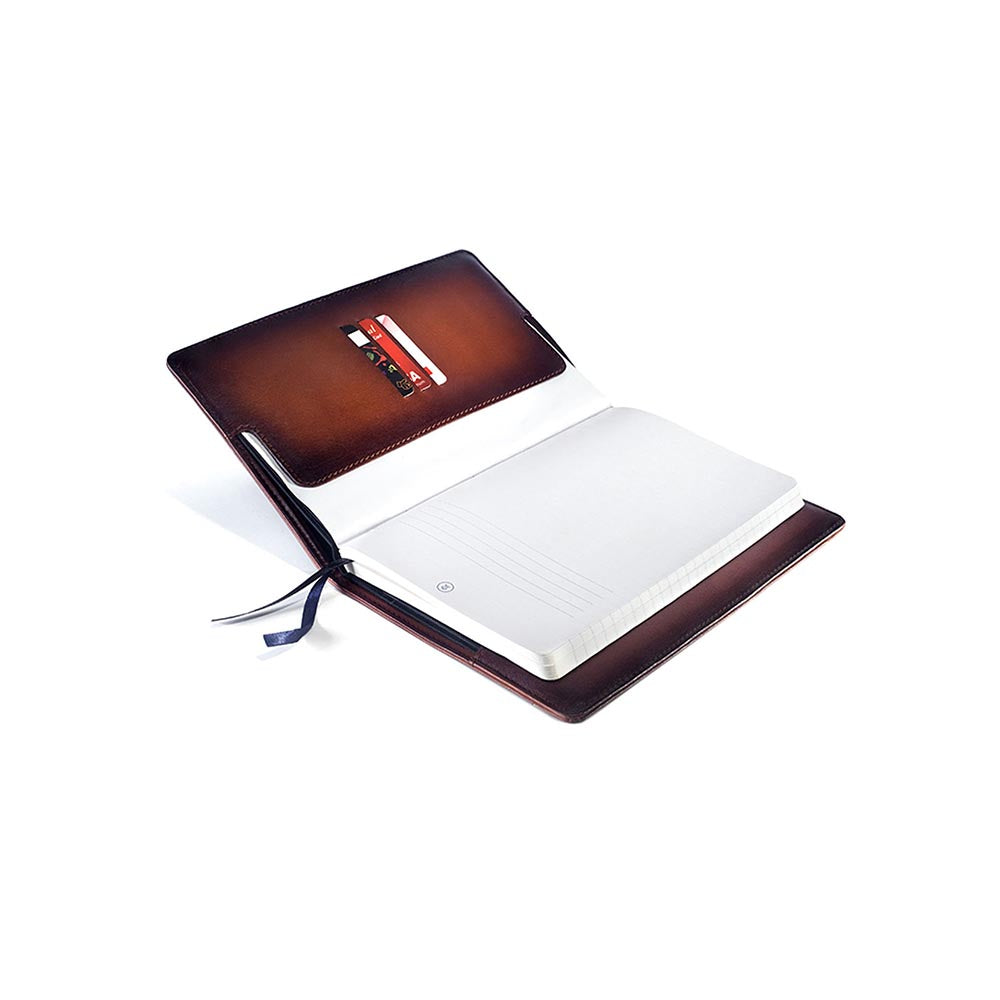 Lapis Bard A5-Size Leather Notebook Jacket - Cognac