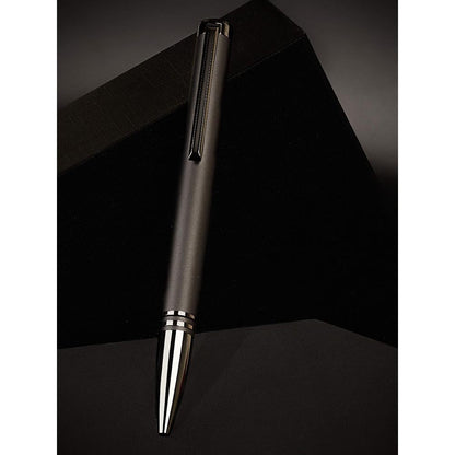 Lapis Bard Contemporary Torque Ballpoint Pen - Matte Black With Shiny Black Trim