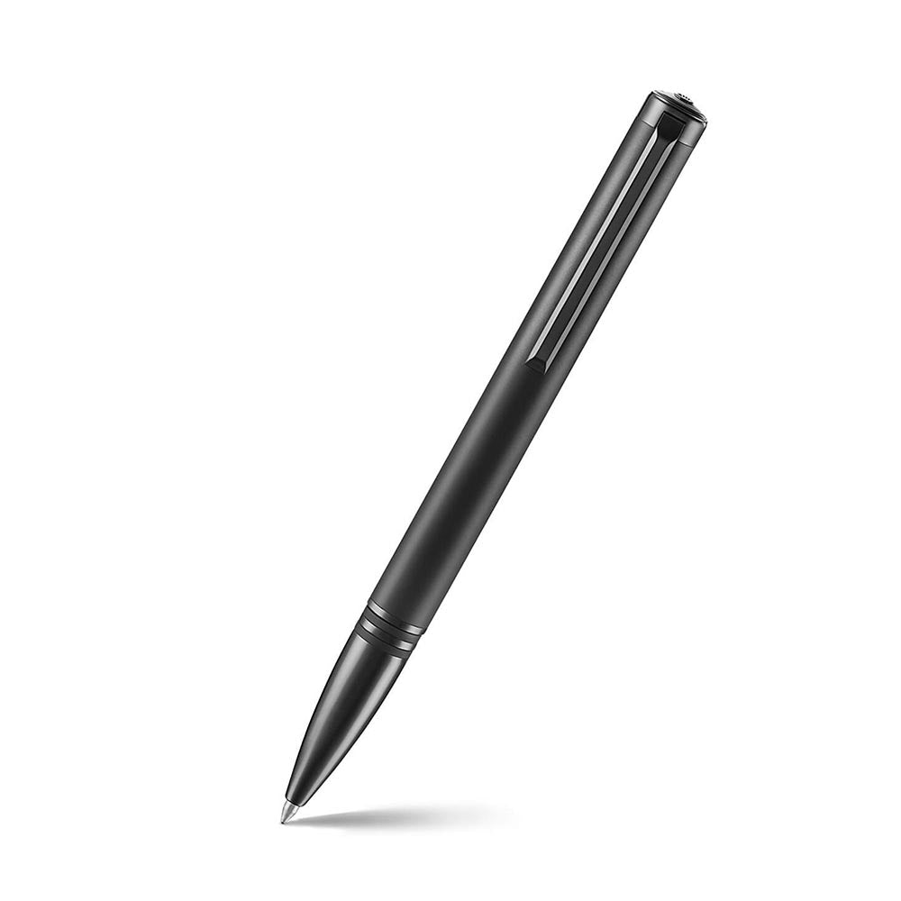 Lapis Bard Contemporary Torque Ballpoint Pen - Matte Black With Shiny Black Trim