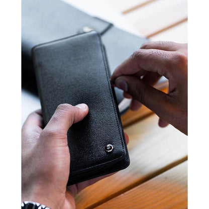 Lapis Bard Belgravia Leather Pen Pouch For 2 Pen - Black