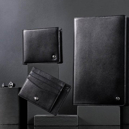 Lapis Bard Belgravia Bifold Coin Pouch Wallet With Additional Card Sleeve With RFID - Black