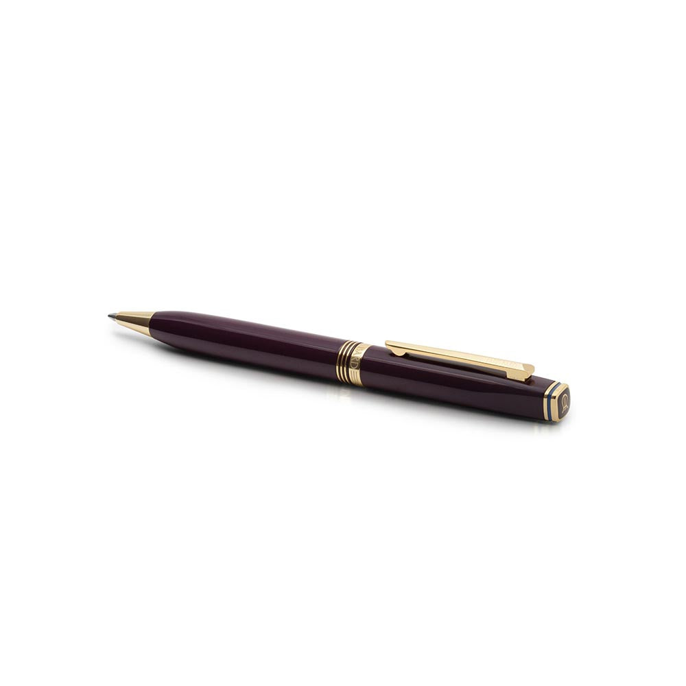 Lapis Bard Contemporary Bordeaux Ballpoint Pen - Gold Trims
