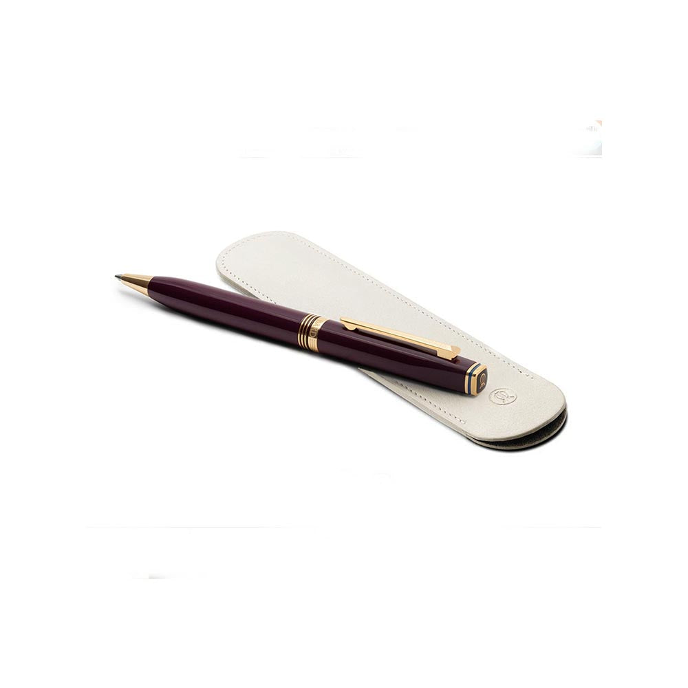 Lapis Bard Contemporary Bordeaux Ballpoint Pen - Gold Trims