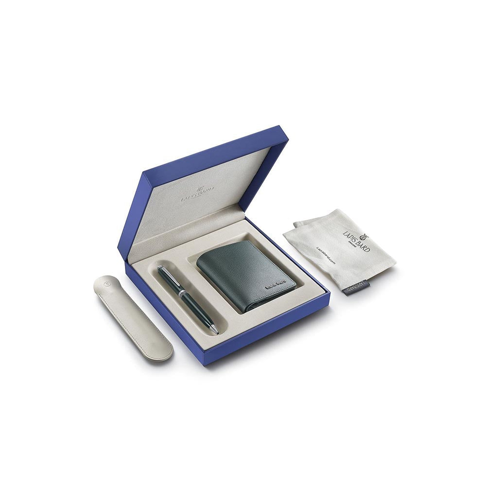 Lapis Bard Contemporary Verdant Ballpoint Pen with Wallet