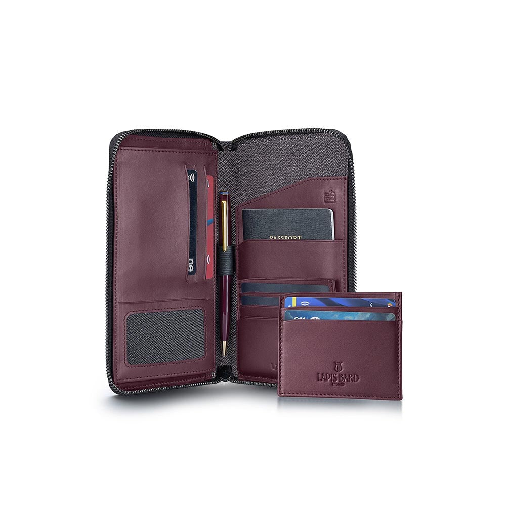 Lapis Bard Enigma Passport Holder - Burgundy